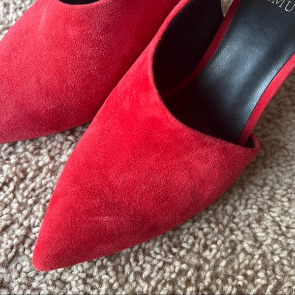 Vince Camuto Womens Suede Pointed Toe Sling Back Pumps Red Size 6 - Picture 8 of 12